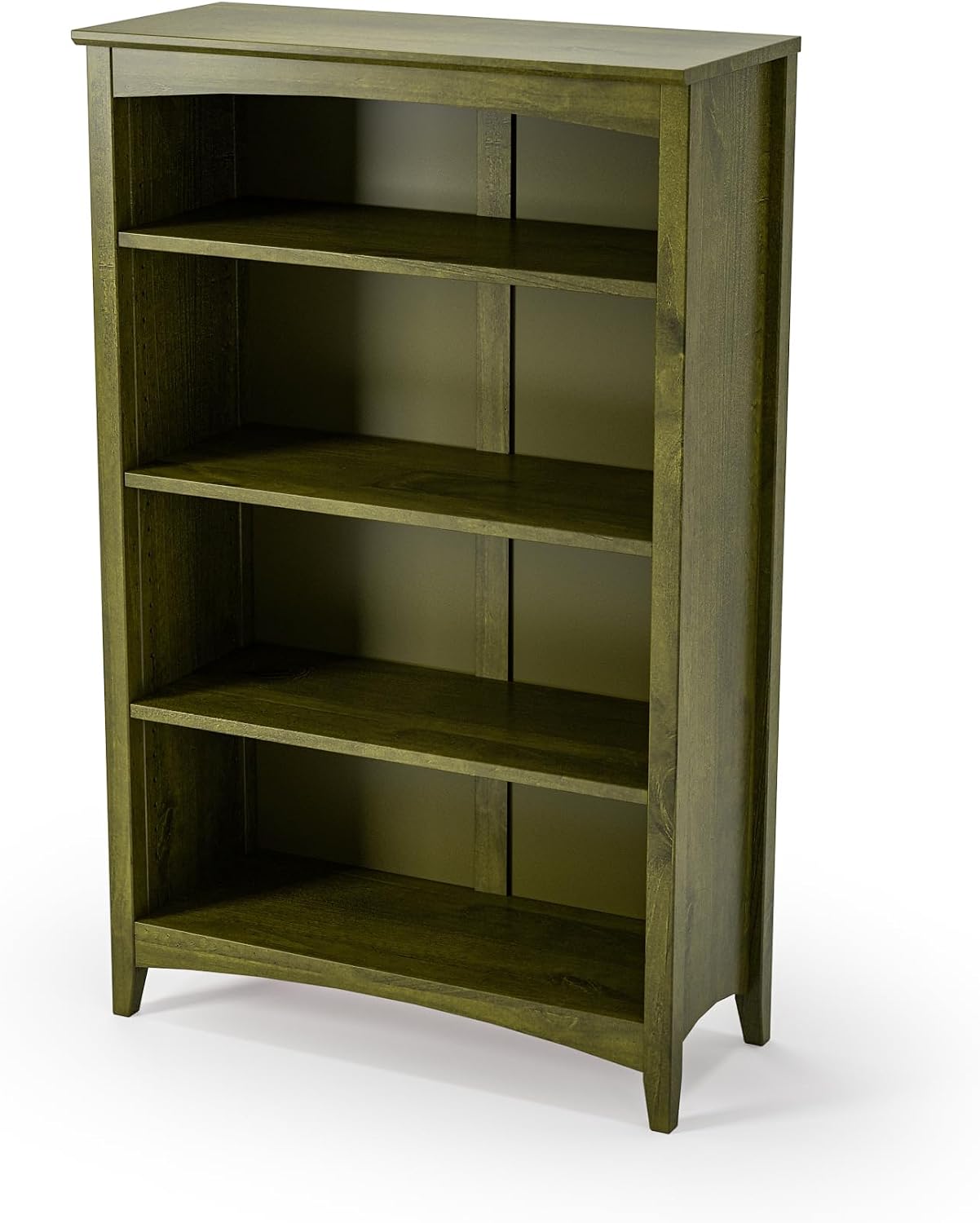 Shaker Style 3 Shelf Bookcase / Solid Wood / 36" High / Adjustable Shelving / Closed Back / Display Bookshelf for Living Room, Bedroom, Home and Office, White