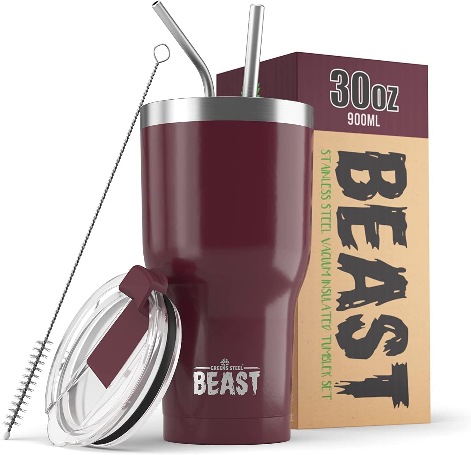 Beast 30 oz Tumbler Stainless Steel Vacuum Insulated Coffee Ice Cup Double Wall Travel Flask (Cupcake Pink)