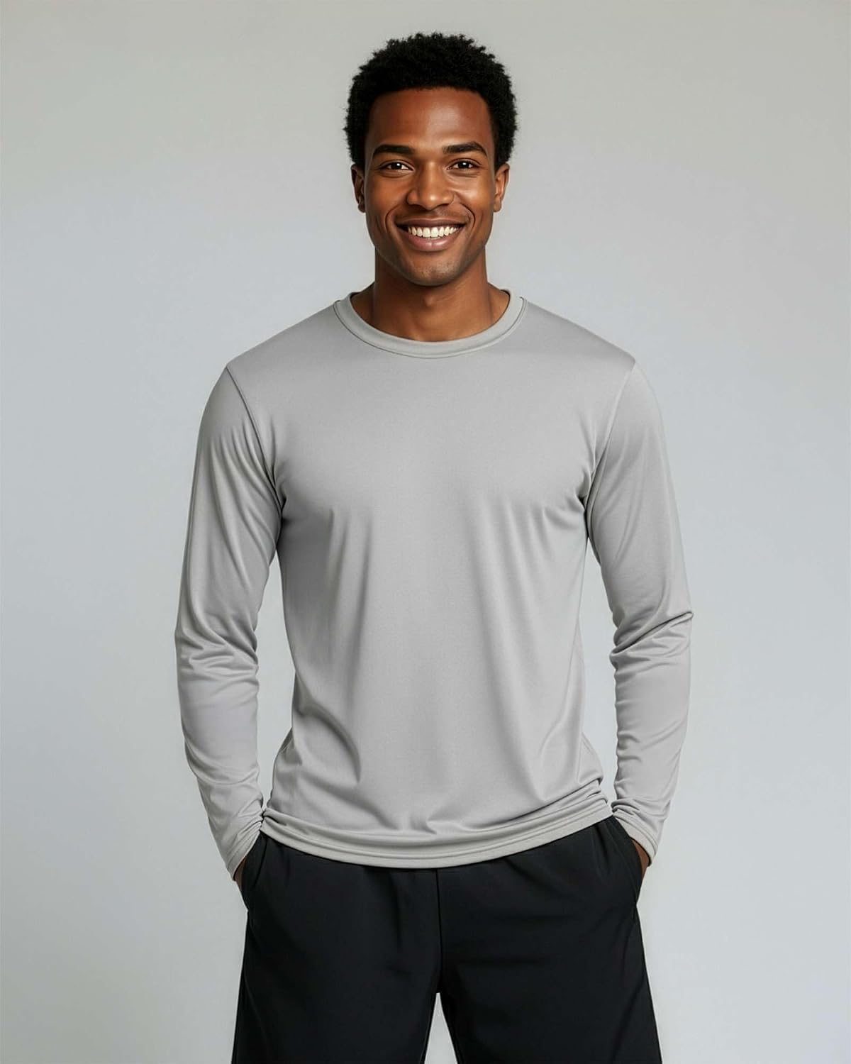 4 Pack Men's Dry Fit Long Sleeve Workout Shirts Gym Athletic Tee Fishing