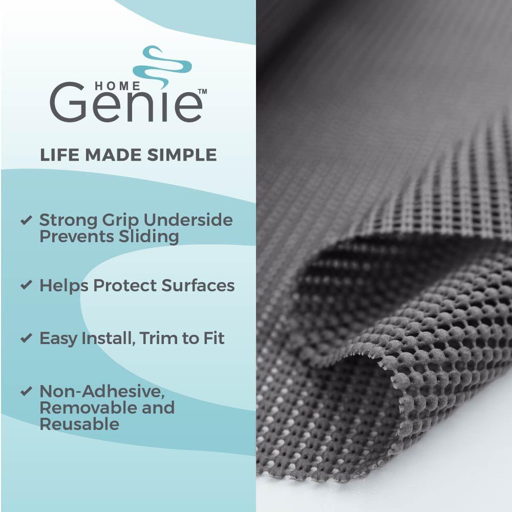 HOME GENIE Shelf Drawer and Cabinet Liner, Non Adhesive, 12x20 Soft Gray
