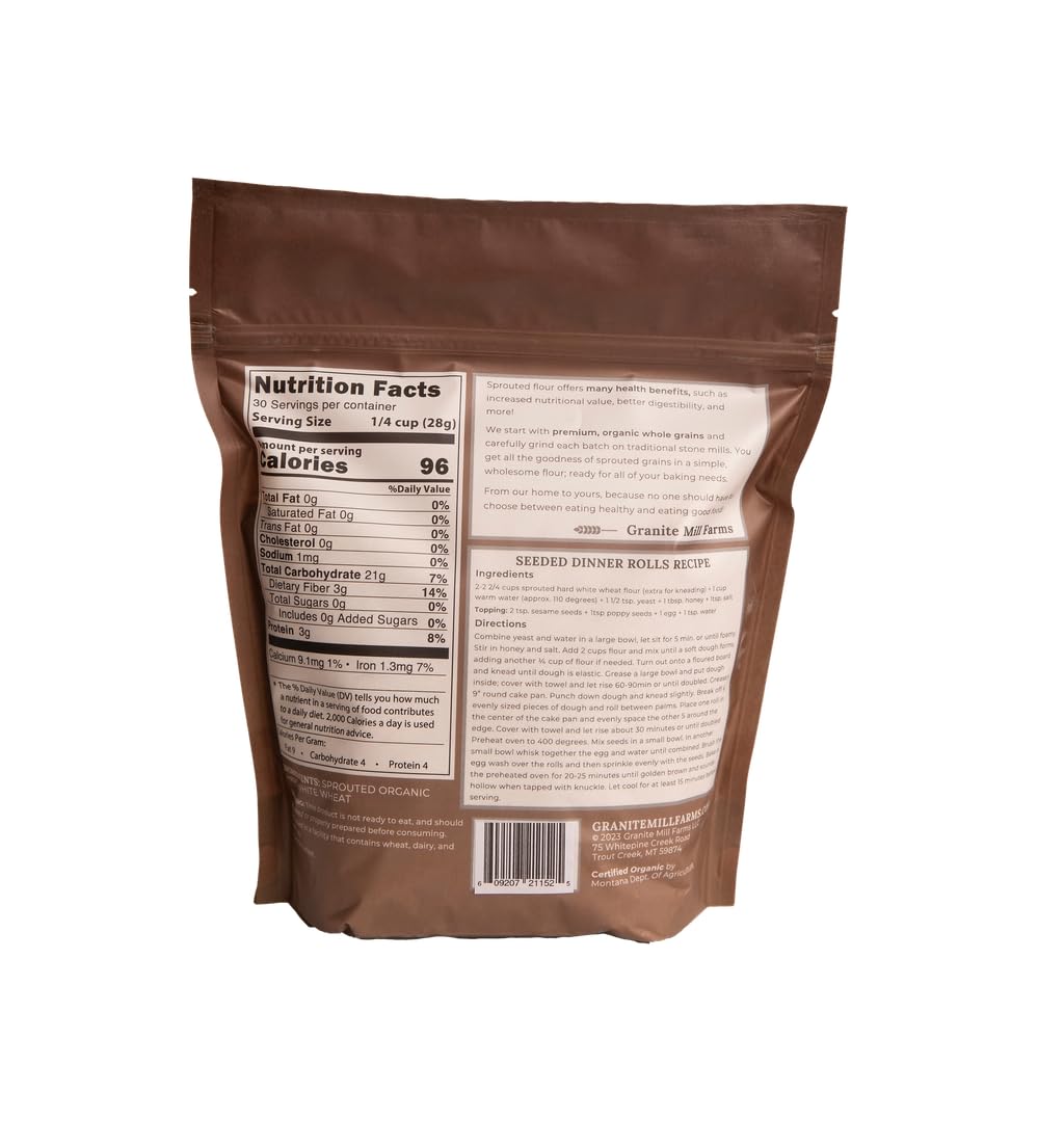 Granite Mill Farms Sprouted Organic Hard White Wheat Flour, 5 lb