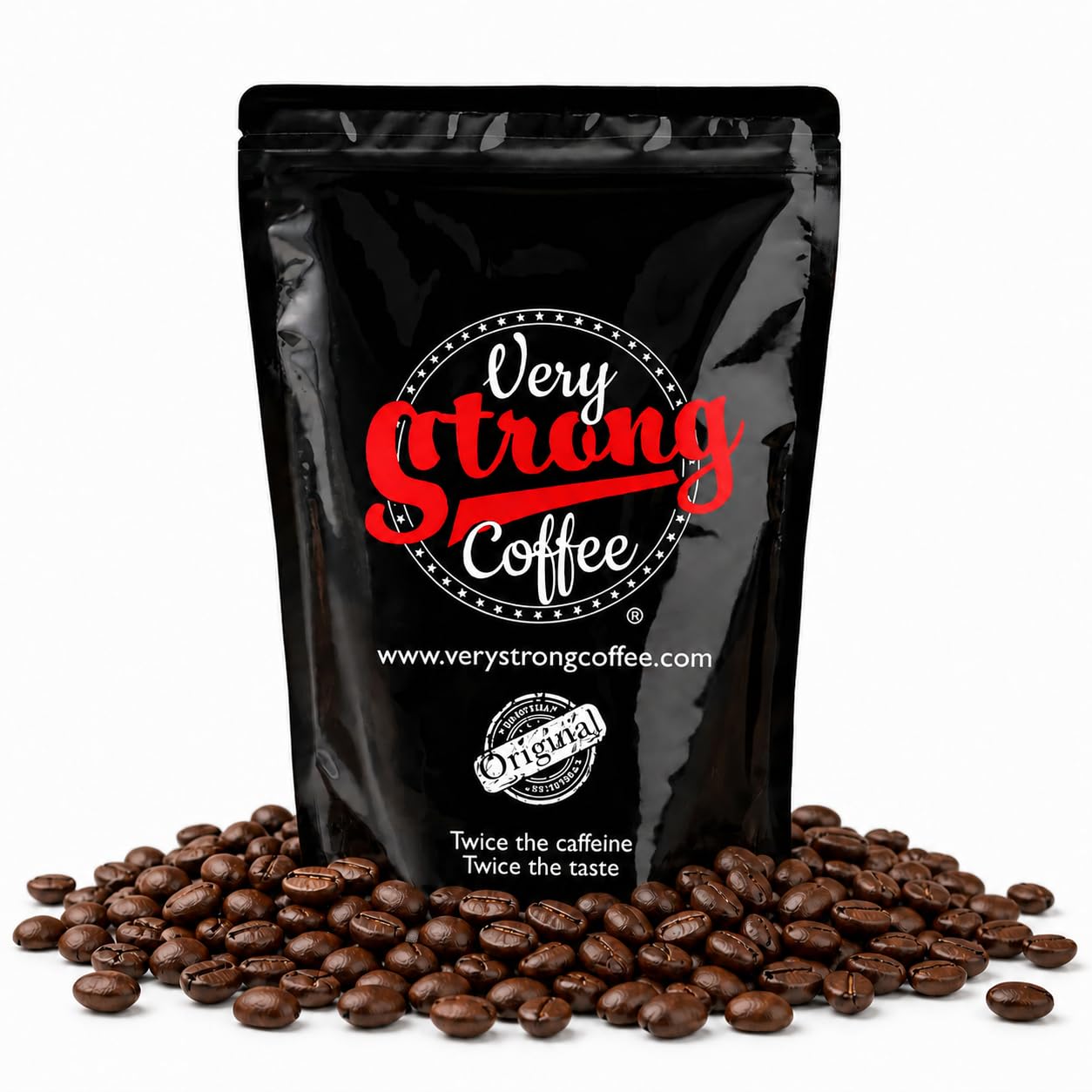 Very Strong Coffee WHOLE BEAN COFFEE, 250g (8.8oz) – 100% Robusta Coffee Beans – Twice the Caffeine