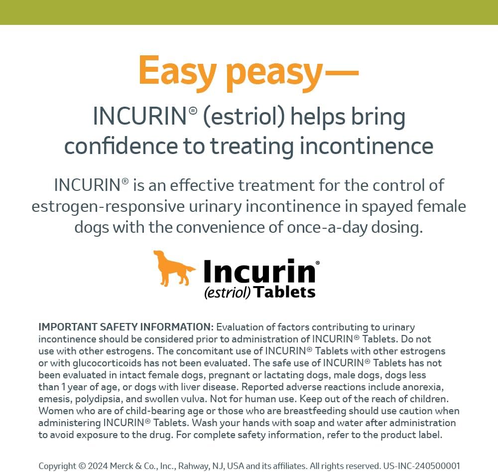 INCURIN (Estriol) Tablets for Dogs, 1-mg, 30 Tablets