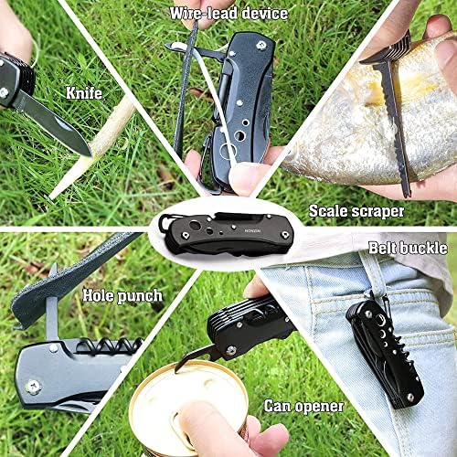 Swiss Small Pocket Knife, 15-in-1 Multitool for Camping, Hiking & EDC | Includes Bottle Opener, Saw
