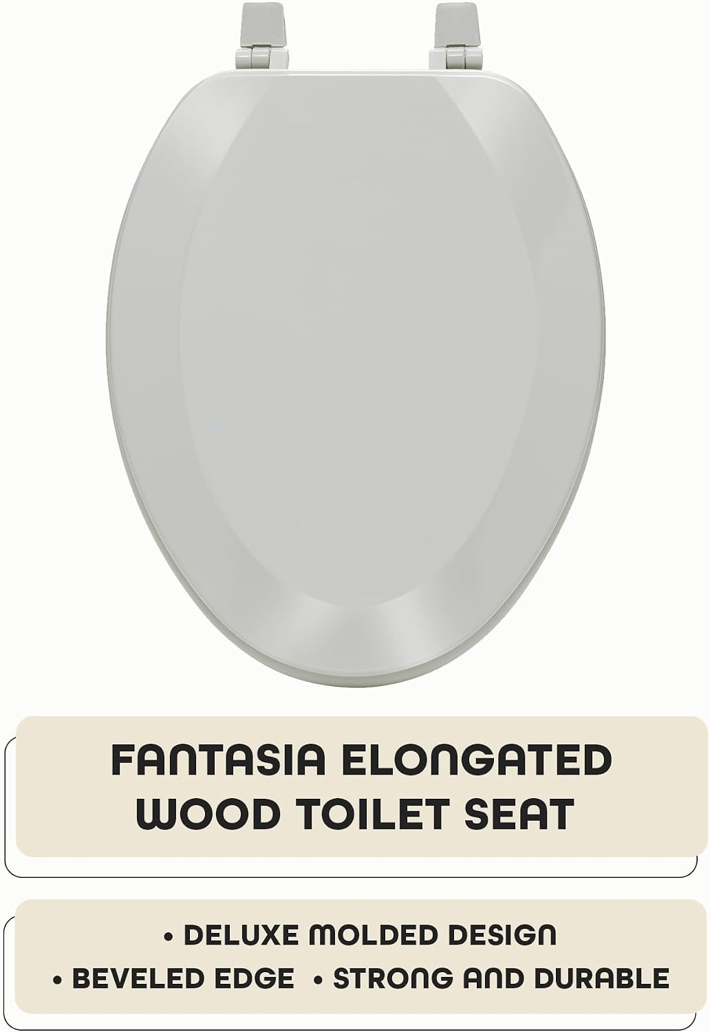 Soft Elongated Vinyl Toilet Seat, Black - 19 Inch Soft Vinyl Cover with Comfort Foam Cushioning - Fits All Elongated Size Fixtures - Easy to Install Fantasia by Achim Home Decor