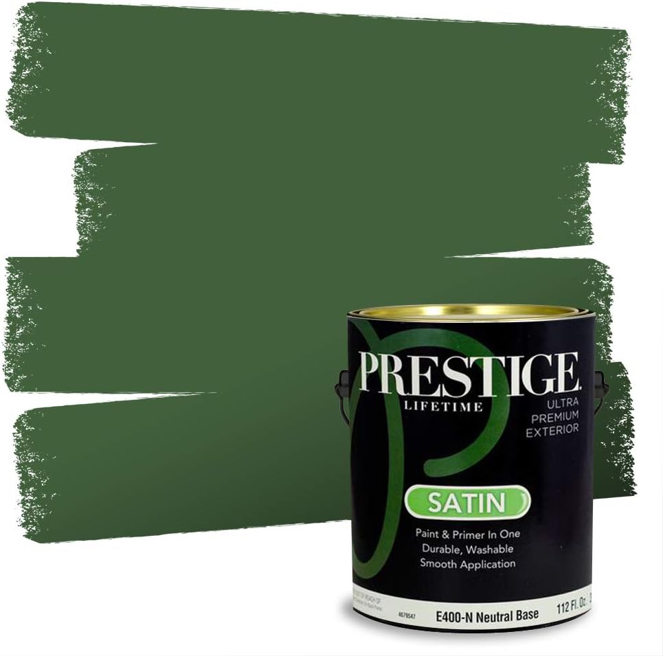 PRESTIGE Paints Exterior Paint and Primer In One, 1-Gallon, Semi-Gloss, Comparable Match of Sherwin Williams* Shamrock*