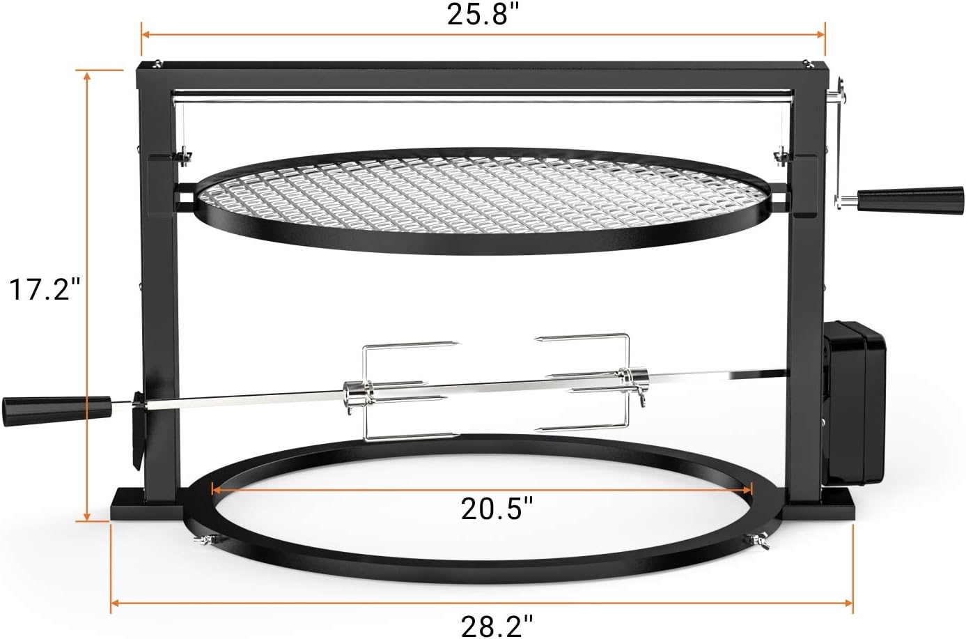 Santa-maria Style Grill Rotisserie System for Weber 22" Kettle Grills