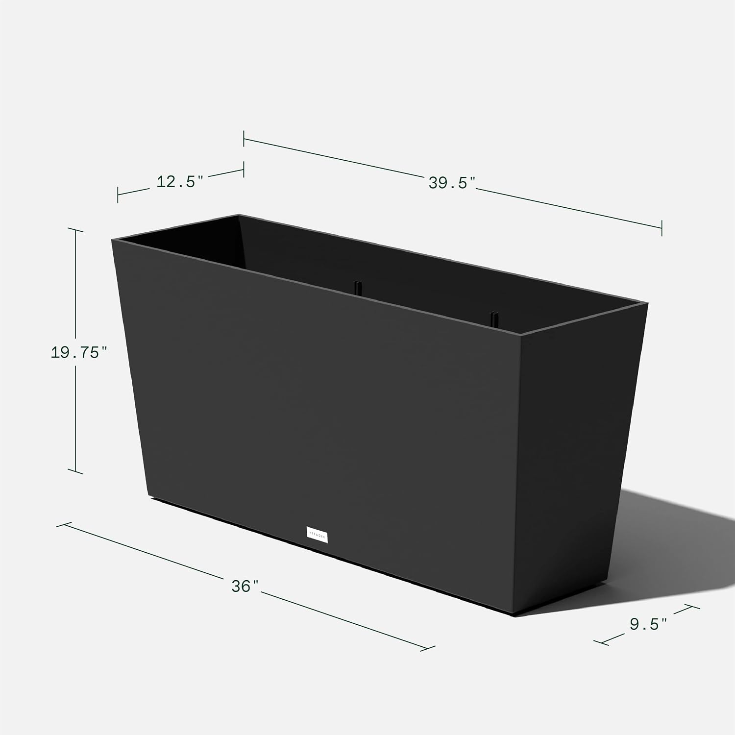 Veradek Pure Series Midori Planter - Wide Outdoor Planter | Made From Durable Plastic With Pre-Drilled Drainage Holes. Modern Porch/Patio Décor for Plants, Flowers and Herbs