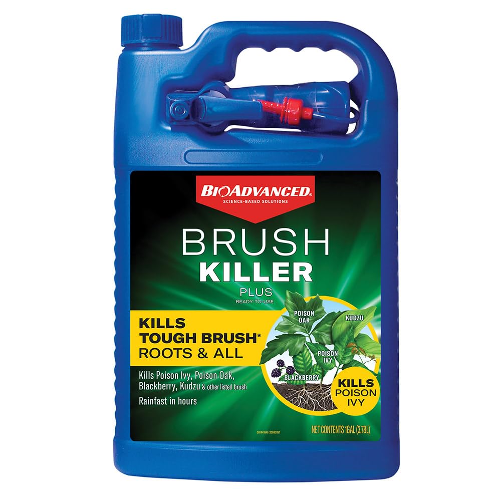 BioAdvanced Brush Killer Plus Concentrate - Mix & Spray - Kills Tough Brush like Poison Ivy and Kudzu - Visible Results in 1-6 Weeks - Rainproof in
