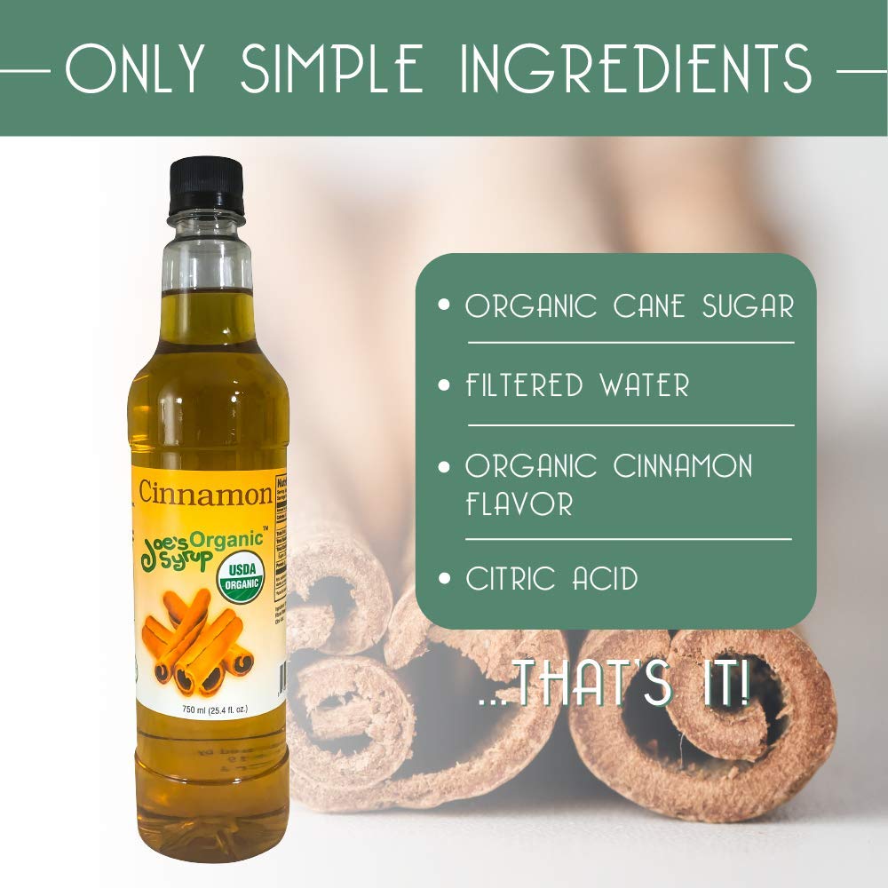 Joe’s Syrup Organic Flavored Syrup, Organic Strawberry, 750 ml | Vegan, gluten-free, Non-GMO, no HFCS; for cocktails & desserts