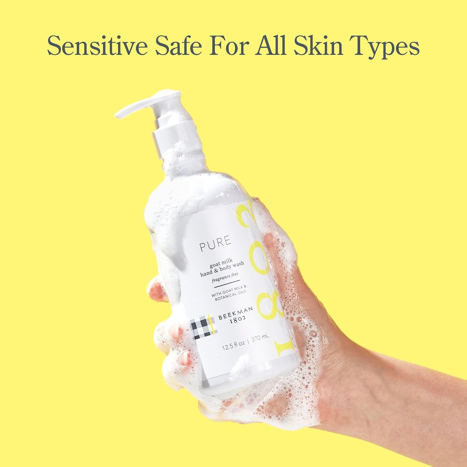 Beekman 1802 Goat Milk Hand Soap, Fragrance Free, 12.5 fl oz | Moisturizing Body Wash & Liquid Hand Soap for Sensitive Skin, Hand & Body Wash, Natural Soap with Goat Milk & Aloe