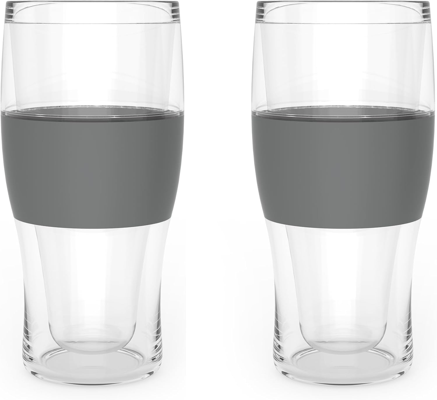 Host FREEZE Beer Glasses, Frozen Beer Mugs, Freezable Pint Glass Set, Insulated Pint Glass to Keep Your Drinks Cold, Double Walled Insulated Glasses