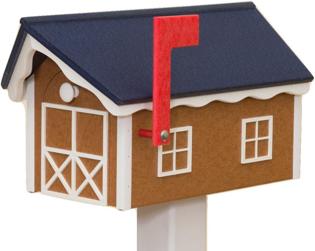 Recycled Poly Plastic Barn Mailbox USA Handmade (Weatherwood)