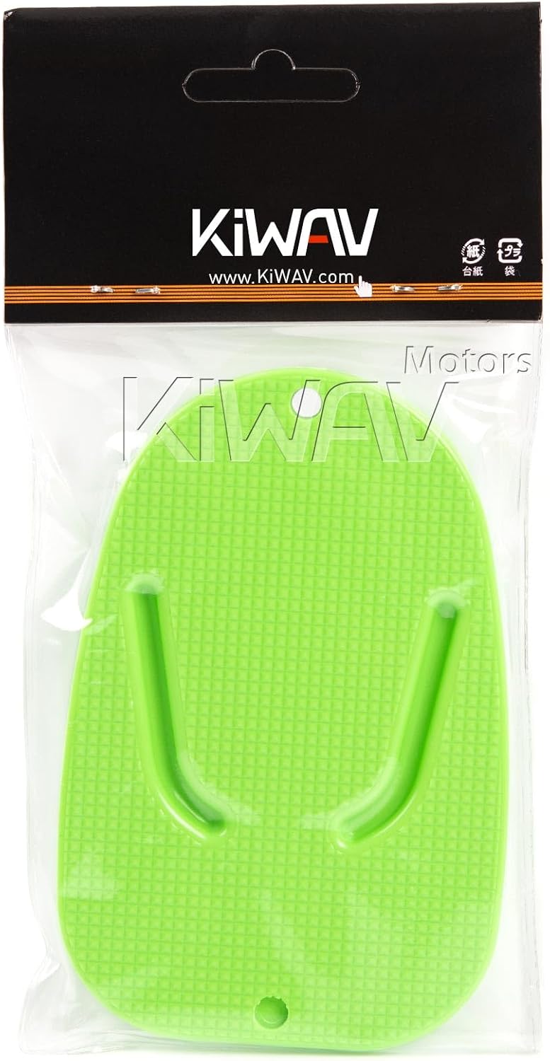 KiWAV Motorcycle Kickstand Pad Plate Support Accessory - Black - Soft Ground, Grass, Hot Pavement, Outdoor Parking, Anti Sinking