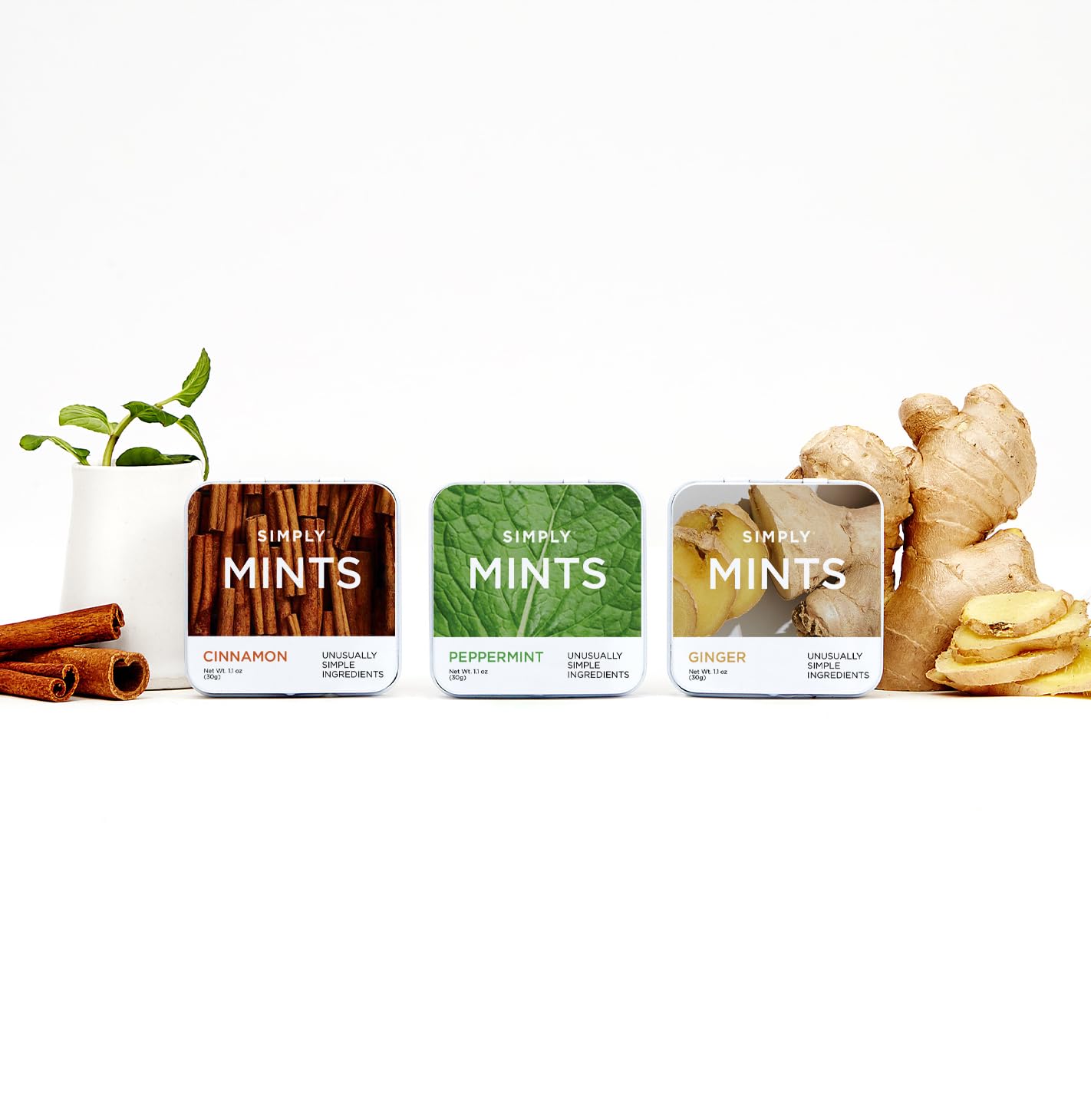 SIMPLY MINTS Natural Peppermint Breath Mints, 6 Pack (180 Pieces), Made With Real Peppermint Oil | Aspartame-Free, Sorbitol-Free, Xylitol-Free, Vegan, Kosher, Non-GMO