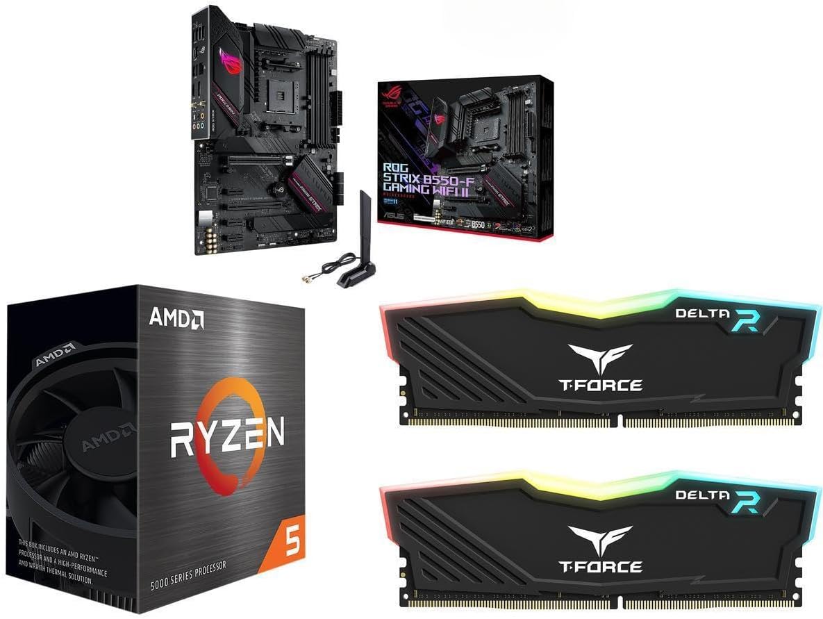 NEWEGG Motherboard CPU Memory Combo - B550M Micro ATX Motherboard Bundle with Ryzen 5 5500 6-Core 3.6 GHz CPU and 16GB (2 x 8GB) 288-Pin PC RAM DDR4 3600 Desktop Memory