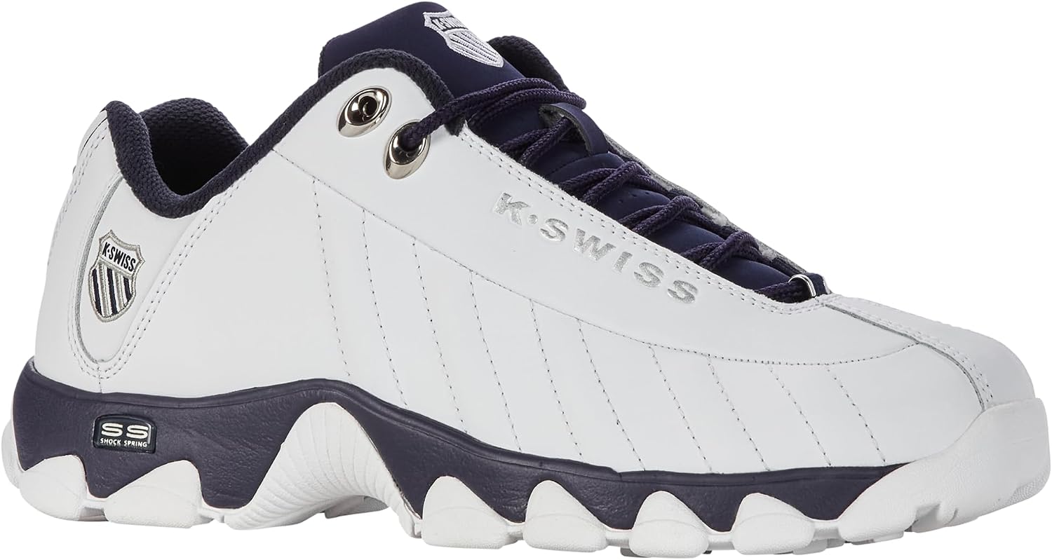 K-Swiss Men's ST329 CMF Sneaker, Wide Tennis Walking Shoes Leather Upper | Court Inspired, Tennis Heritage, Comfort Soft Cushioning, Arch Support, Wide Feet Fit, Chunky Silhouette, Classic Style.
