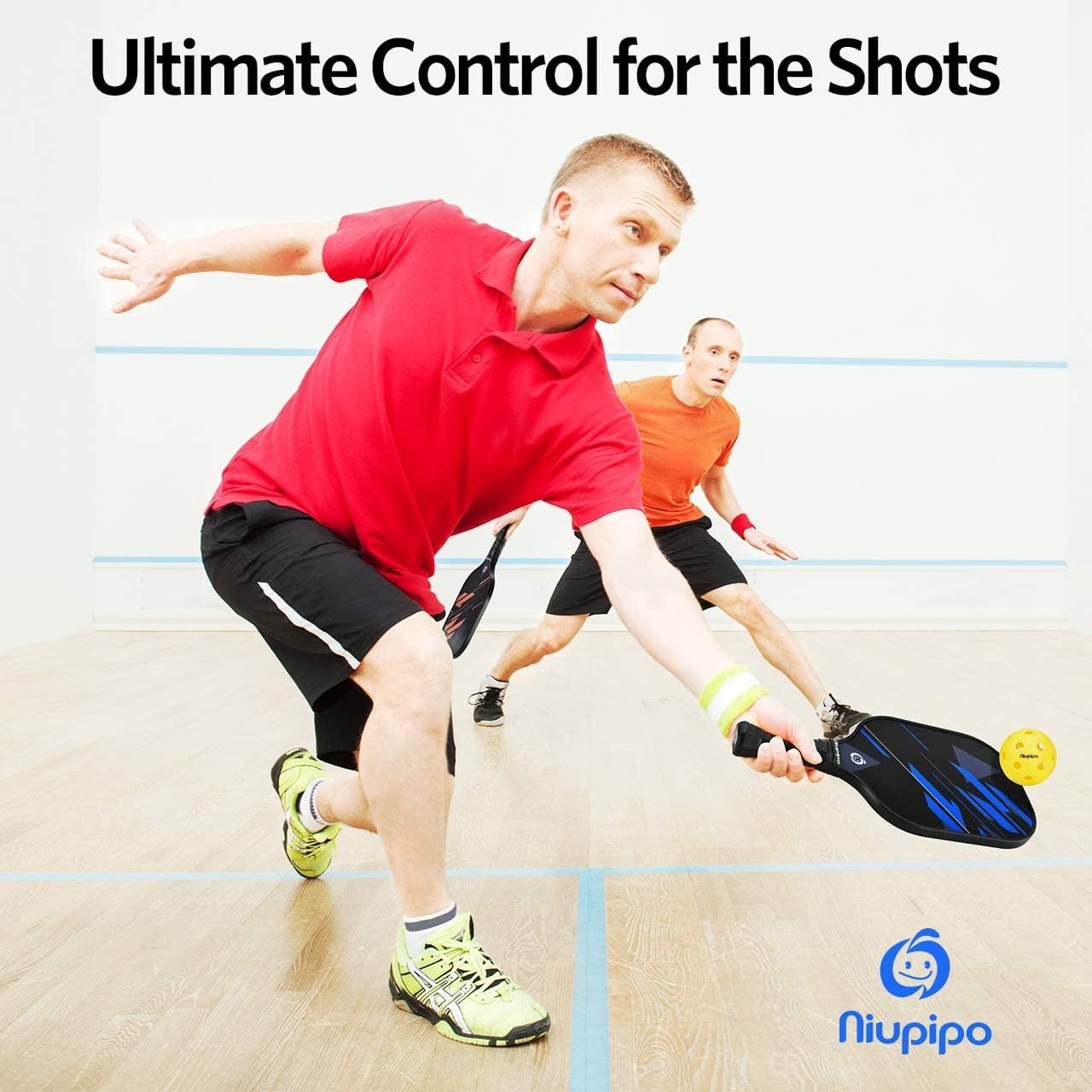 niupipo Pickleball Paddles Set of 2 or 4, USAPA Approved Fiberglass Pickleball Paddle Set with Balls and Bag, Polypropylene Honeycomb Core