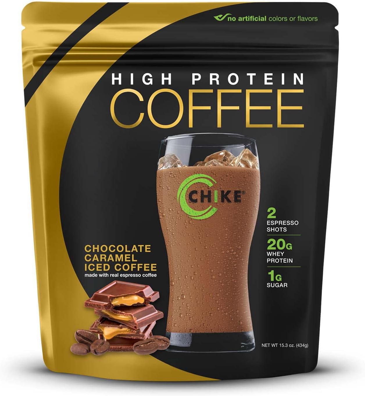 Chike Mocha High Protein Iced Coffee, 20 G Protein, 2 Shots Espresso, 1 G Sugar, Keto Friendly and Gluten Free, 14 Servings (15.3 Ounce)