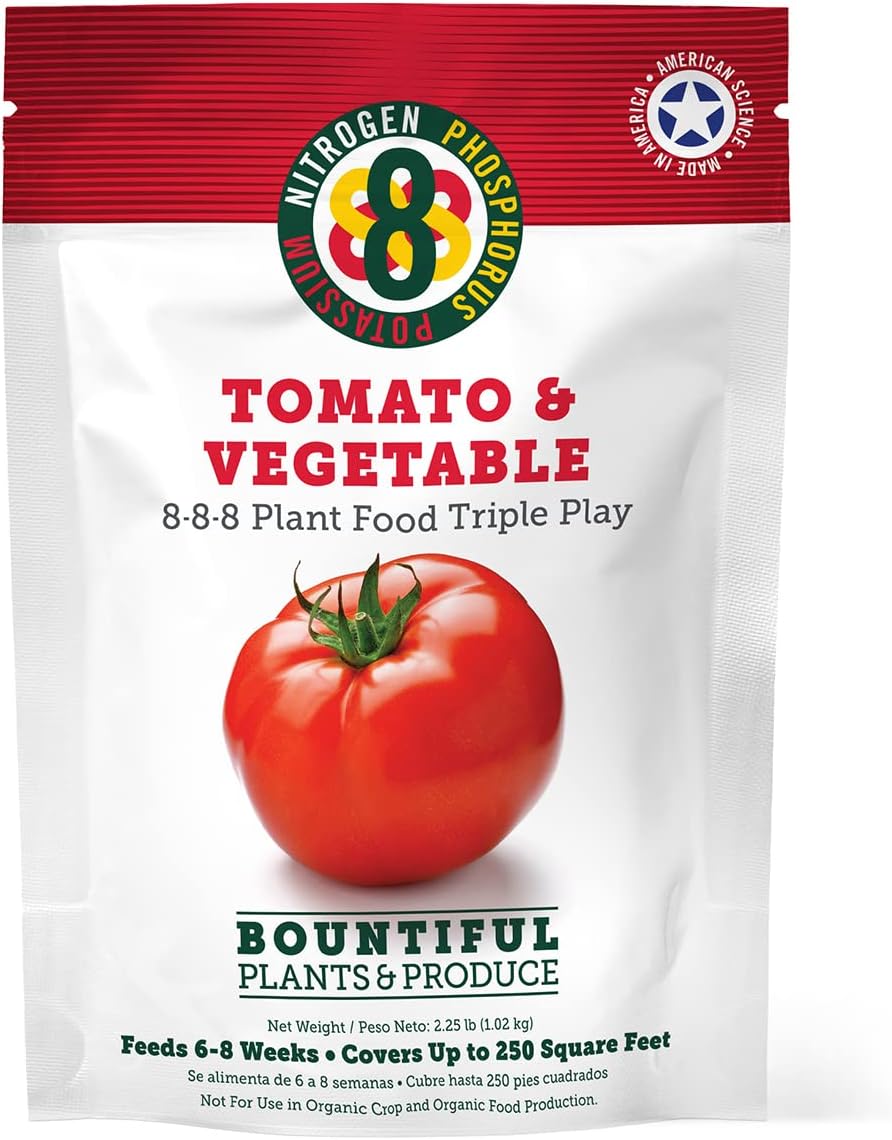 Purely Organic Products LLC 8-8-8 Triple Play Tomato & Vegetable Plant Food, Covers 250 sq. ft.