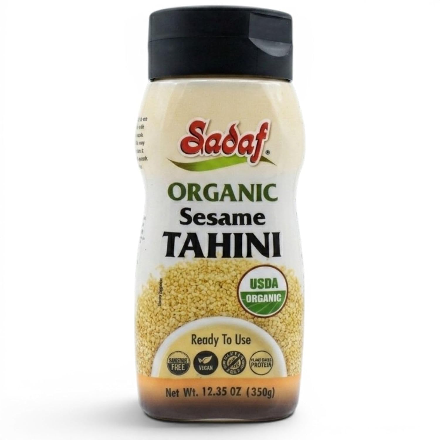 Sadaf Organic Sesame Tahini Squeeze Bottle 12.35 oz – 100% Organic Sesame Paste for Hummus, Dressings & Dips