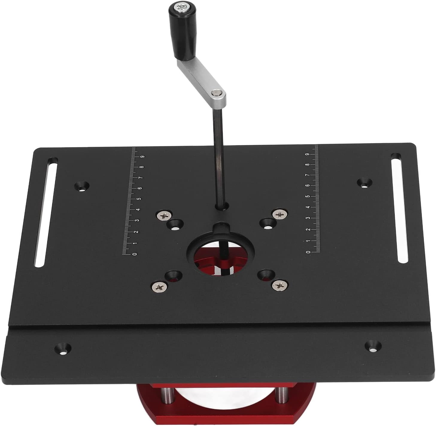 Kreg Router Table Lift Compatible, Aluminum Alloy Manual Router System Kit with Crank Handle for Easy Adjustment, Ideal for Small Trimming Machines Silver