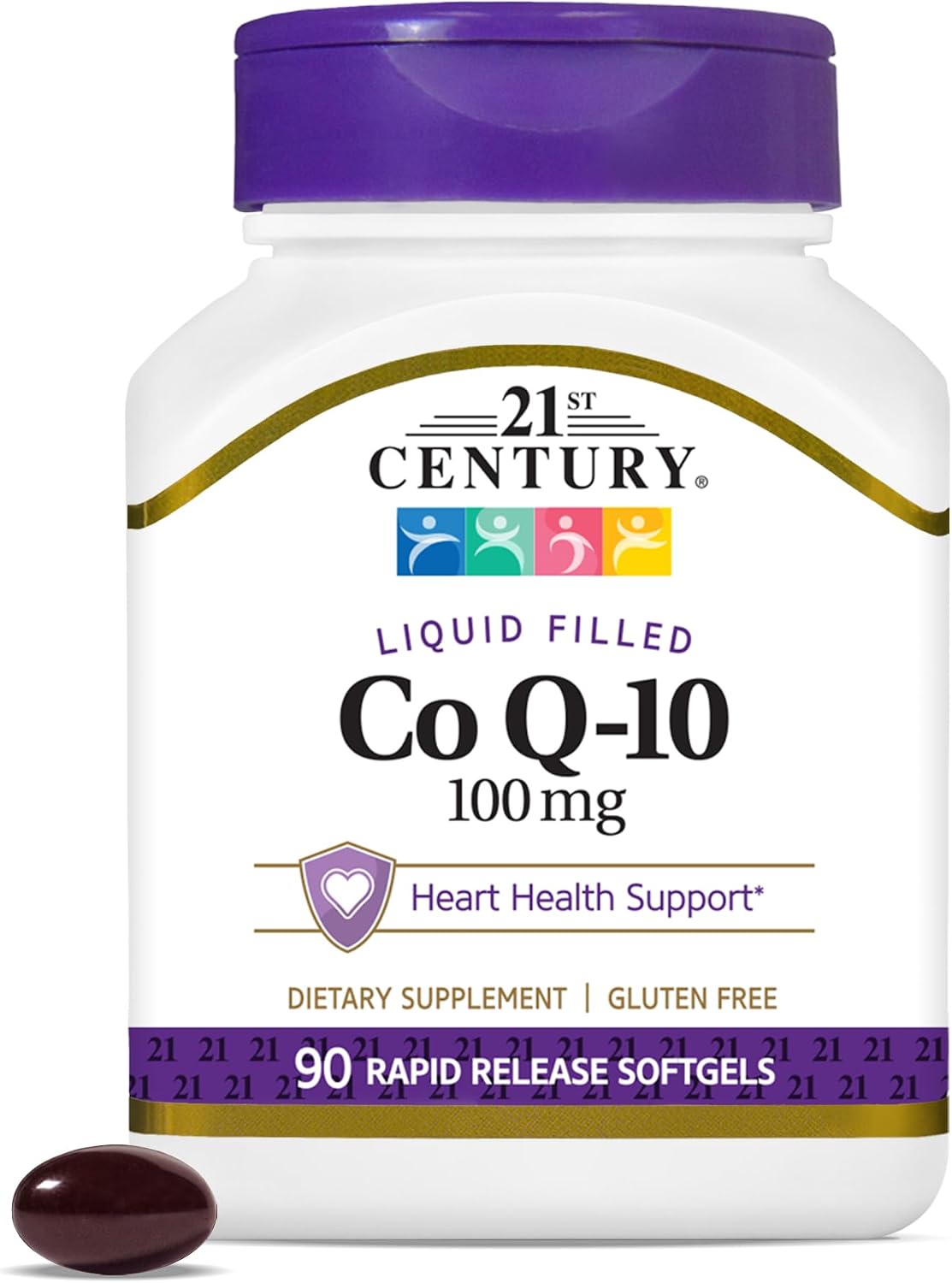 21st Century CoQ10 100mg Softgels, Heart Health Support, 90 Count | Coenzyme Q10 100 mg Fast-Release Liquid Softgels
