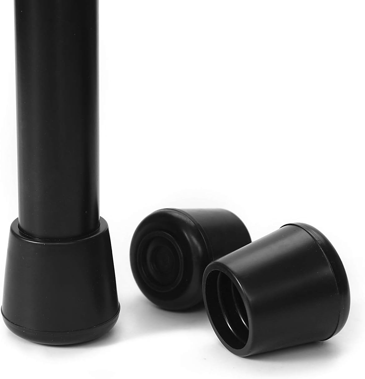 Furnigear Chair Leg Tips Caps Non-Slip Rubber Leg Tips 1-1/2” Inner Diameter Chair Leg Floor Protectors Round Black 4 Pack (Fit Round Diameter