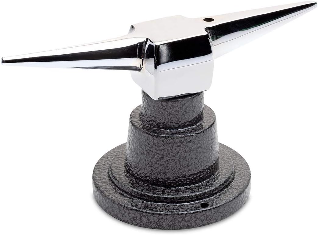 Eastwood Trim Anvil with Stand Stainless Steel Trim-Forming Tool - Unique Handle for Balance - Conical and Pyramid Tapered Horns - Square Flat Center