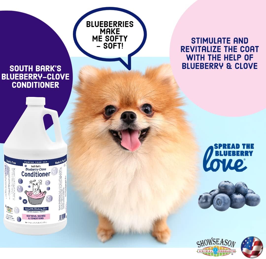 South Bark's Blueberry-Clove Conditioner for Dogs & Cats 12 oz. | Long Lasting Softness | Paraben-Free | Biodegradable & Non-Toxic | Made in USA