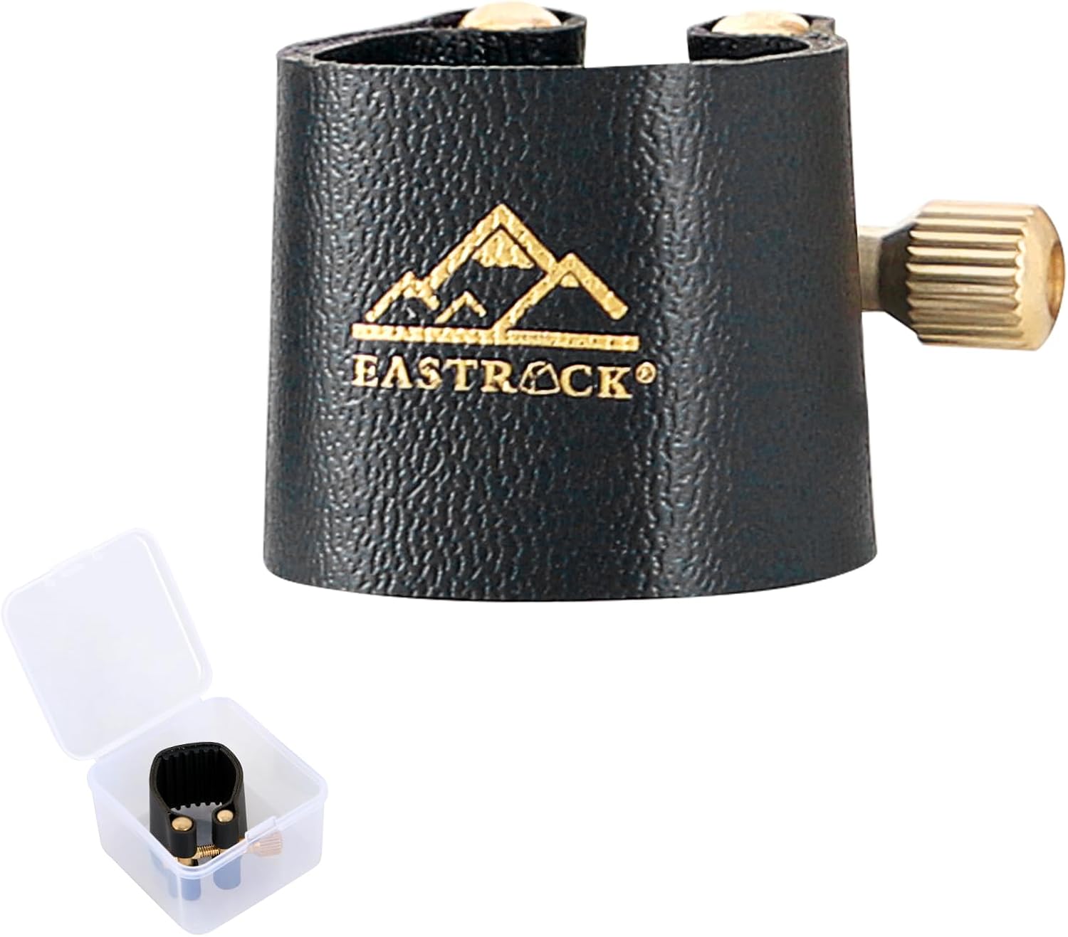 EASTROCK Alto Saxophone Ligature Kit, Metal Ligature for Saxophone Mouthpiece with Plastic Cap, Wind Musical Instruments Accessory for Beginner and Student