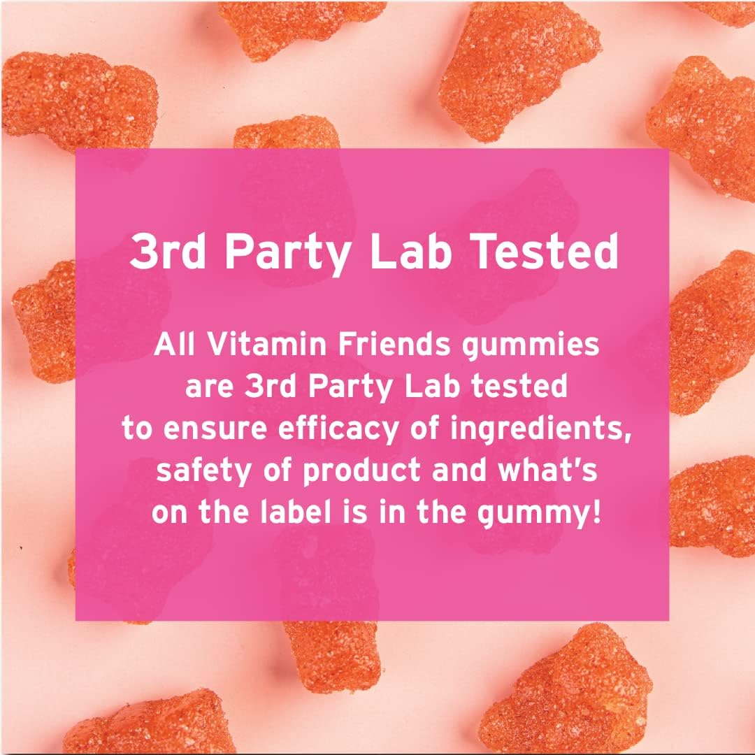Vitamin Friends - Vegan Multivitamin & Iron for Kids - Daily Nutritional Support Gummies w/Ferrous Fumarate B-Complex, Vitamin C, Zinc