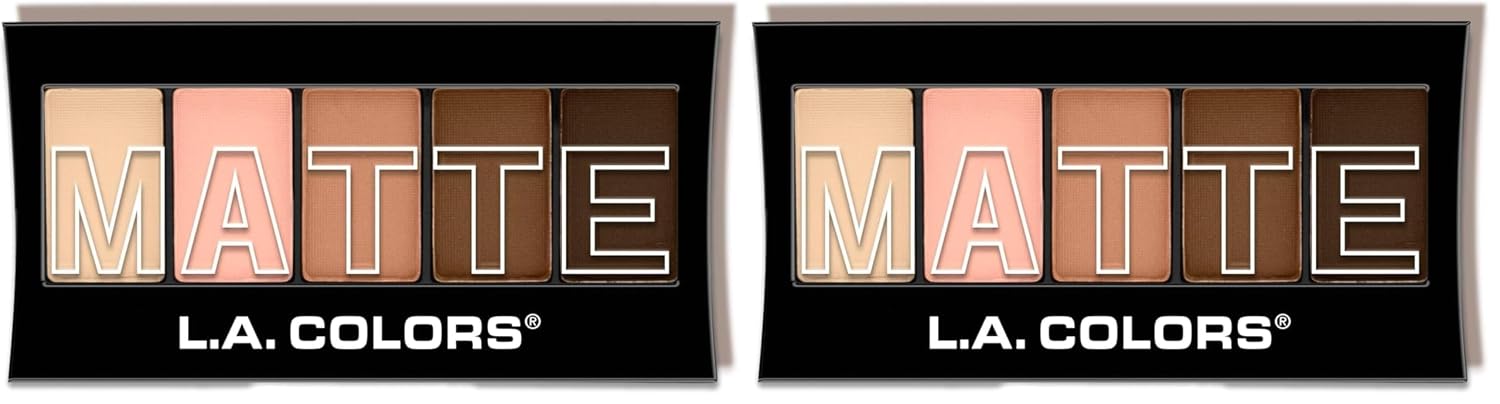 L.A. COLORS 5 Color Matte Eyeshadow, Tan Khaki CEM478