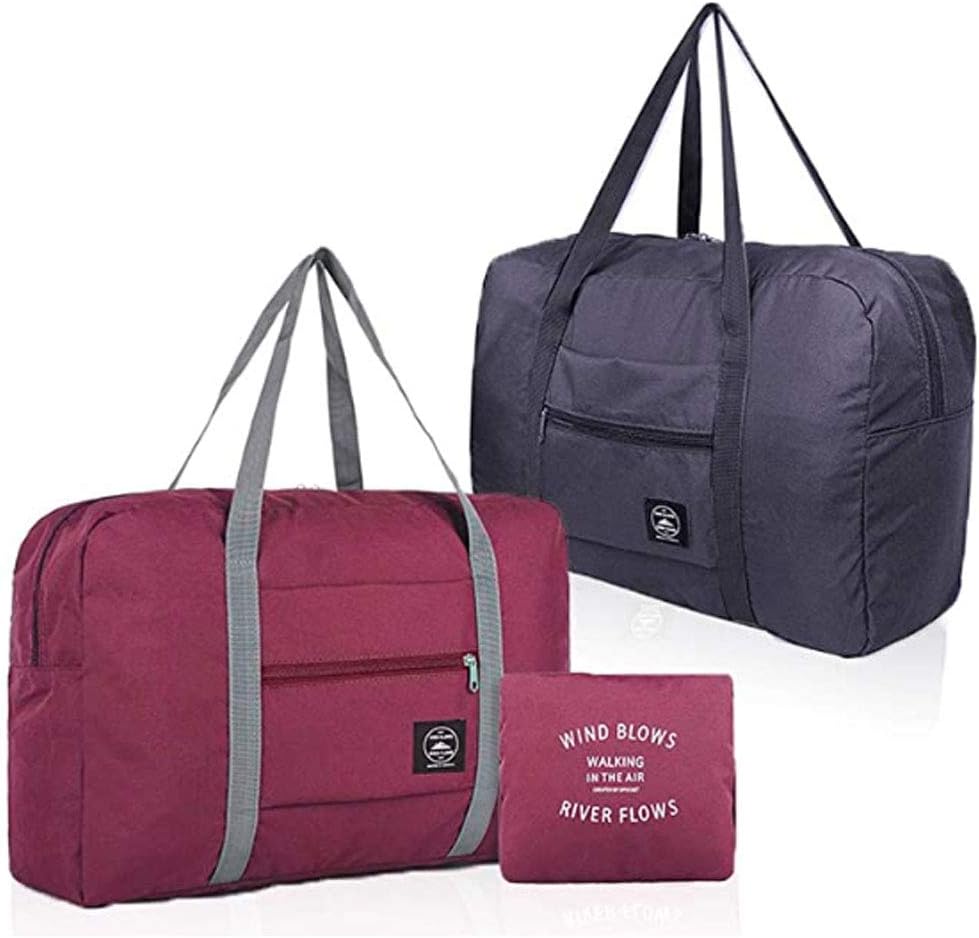 2 Pack Foldable Travel Bag Waterproof Travel Duffel Bag