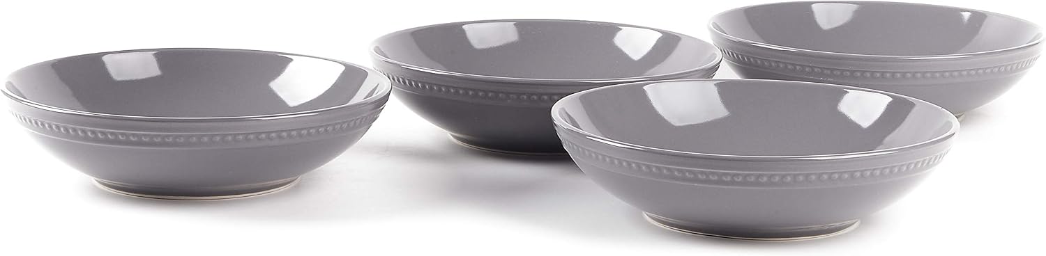 HomeVSS 20-Piece Pearl Dots Stoneware Dinnerware Set, Pink, Service for 4