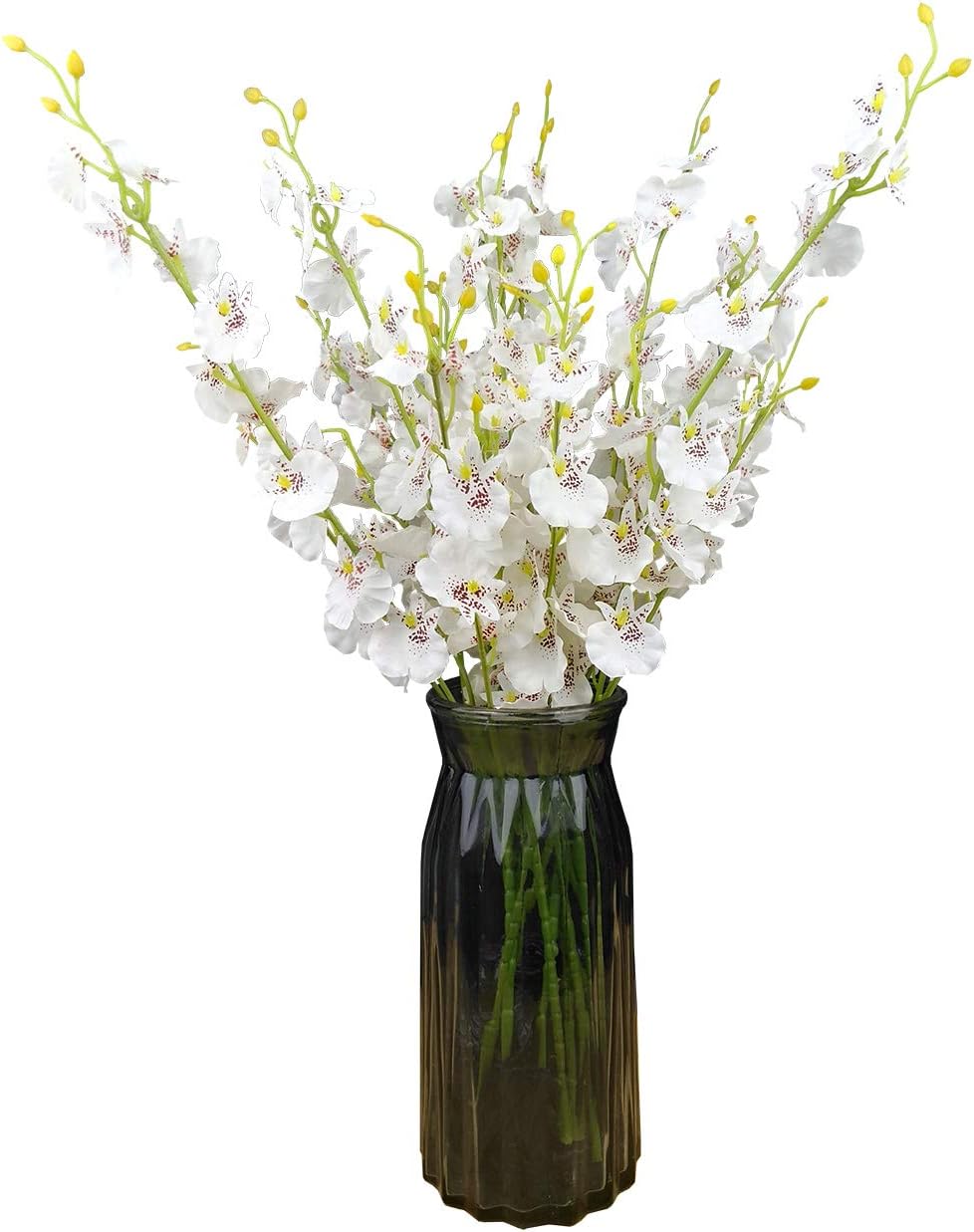 Yellow Artificial Flowers Orchids Silk Fake Flowers in Bulk, 12 Pcs (Each 38.5”), for Wedding Festive Party Home Office Decoration, No Include Vase