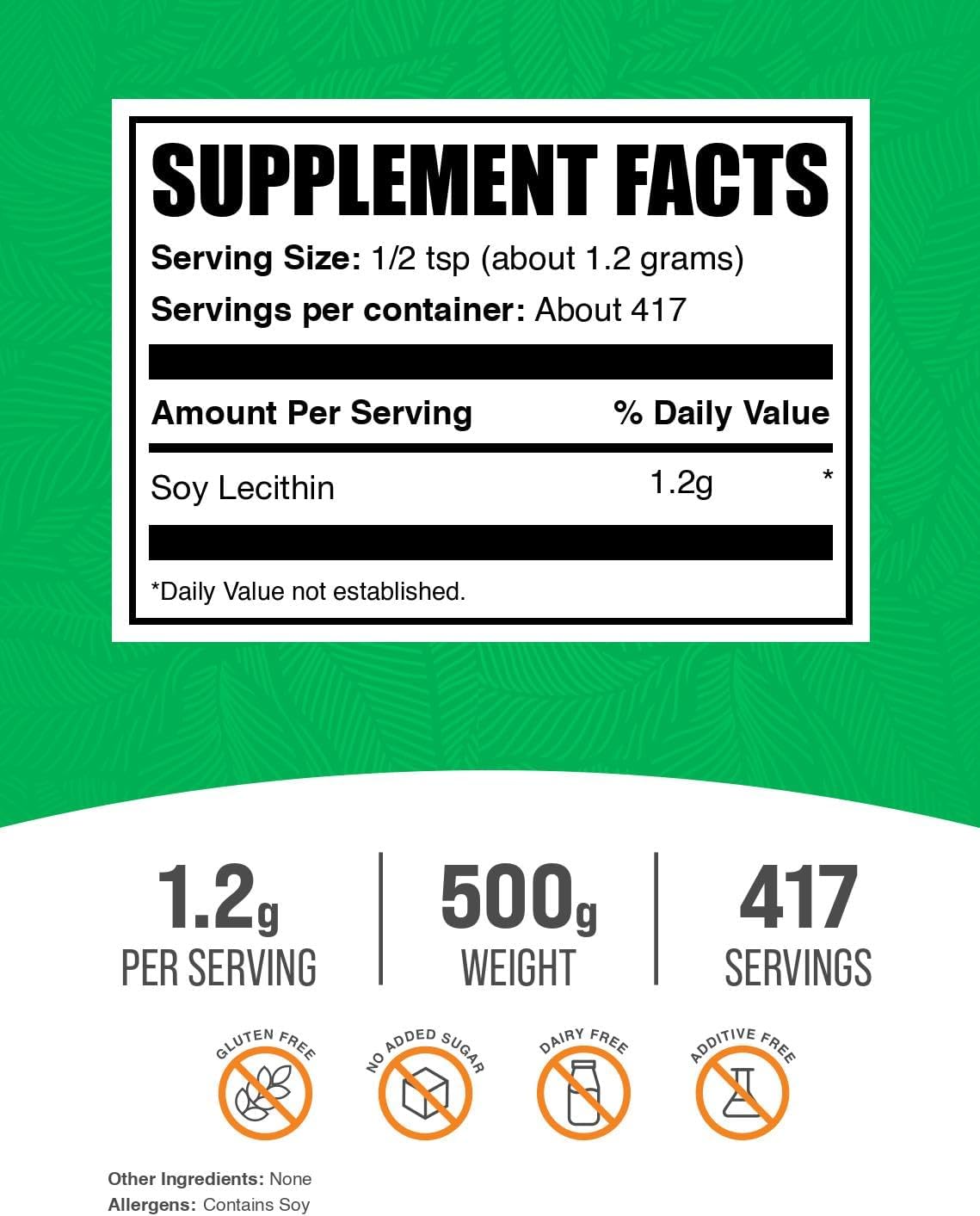 BulkSupplements.com Soy Lecithin Powder - Lecithin Supplement, Nutritional Supplement, Food Grade - Gluten Free, 1.2g per Serving, 250g (8.8 oz) (Pack of 1)