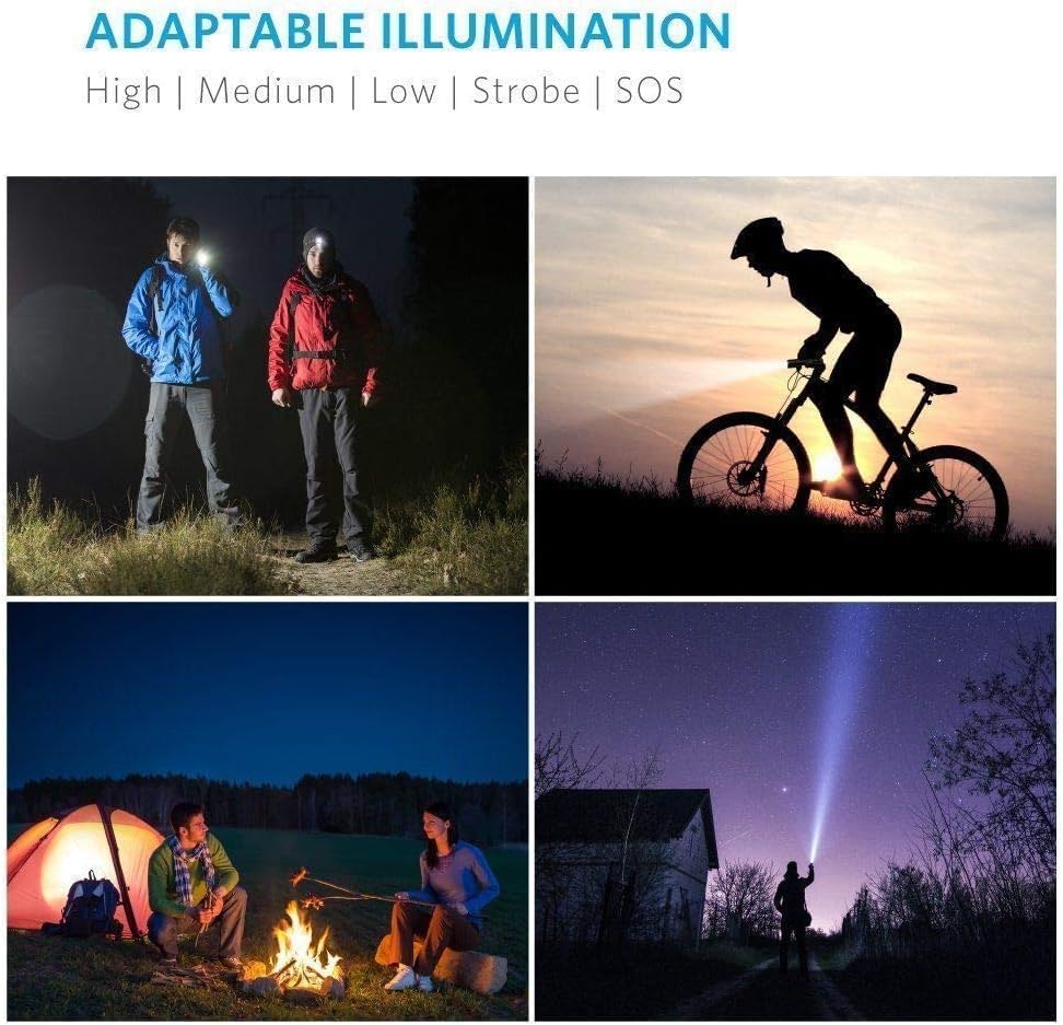 Pocketman LED Tactical Flashlight Super Bright LED Flashlights Portable Outdoor Water Resistant Torch with 5 Light Modes（10Pack）
