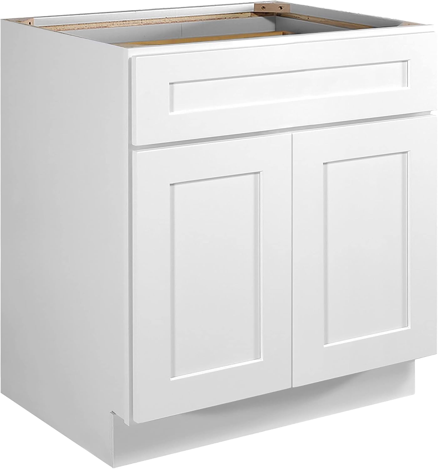 Brookings Shaker Unassembled Base Kitchen Cabinet B18, 18 W x 24 D x 34.5 H, Painted White with Sherwin Williams®, Solid Wood – Design House, 561340 | Adjustable Shelves, Adjustable Hinges, Floor Mount, Contemporary/Modern, Wood, Kitchen, 561340