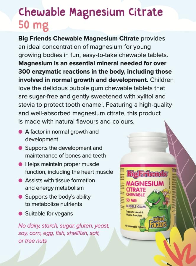 Natural Factors, Magnesium Citrate 150 mg, Muscle and Heart Health Formula, 180 Capsules