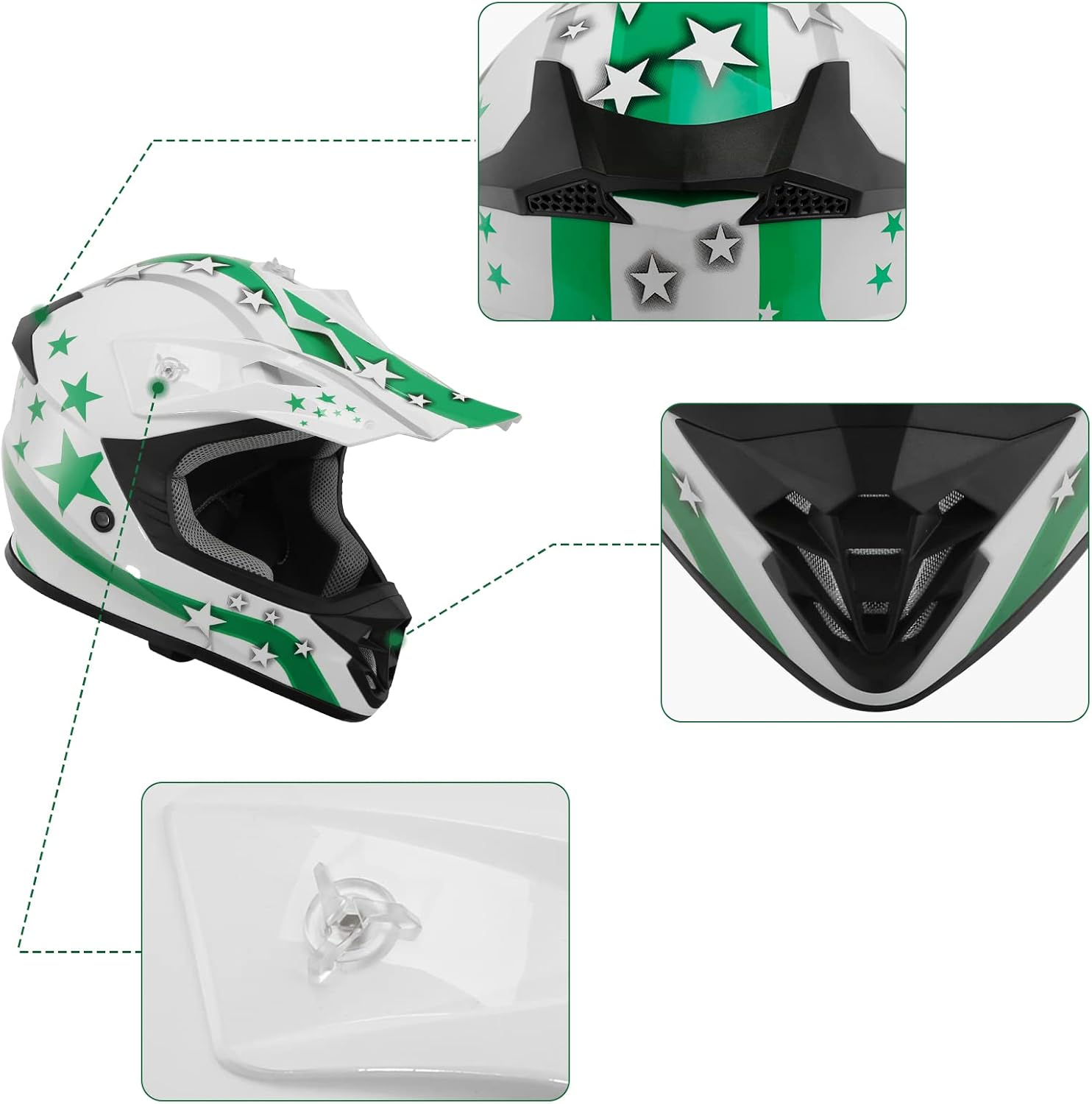 Kids Dirt Bike Helmet Youth Motorcycle Helmet DOT-Certified Full Face Helmets for Motocross ATV Off-Road Street Bike with Goggles & Gloves, Blue Flame Medium | Motorcycle Riding Gear included Goggles & Gloves, Ultra-Lightweight, For ATV UTV Off-Road, Blu…