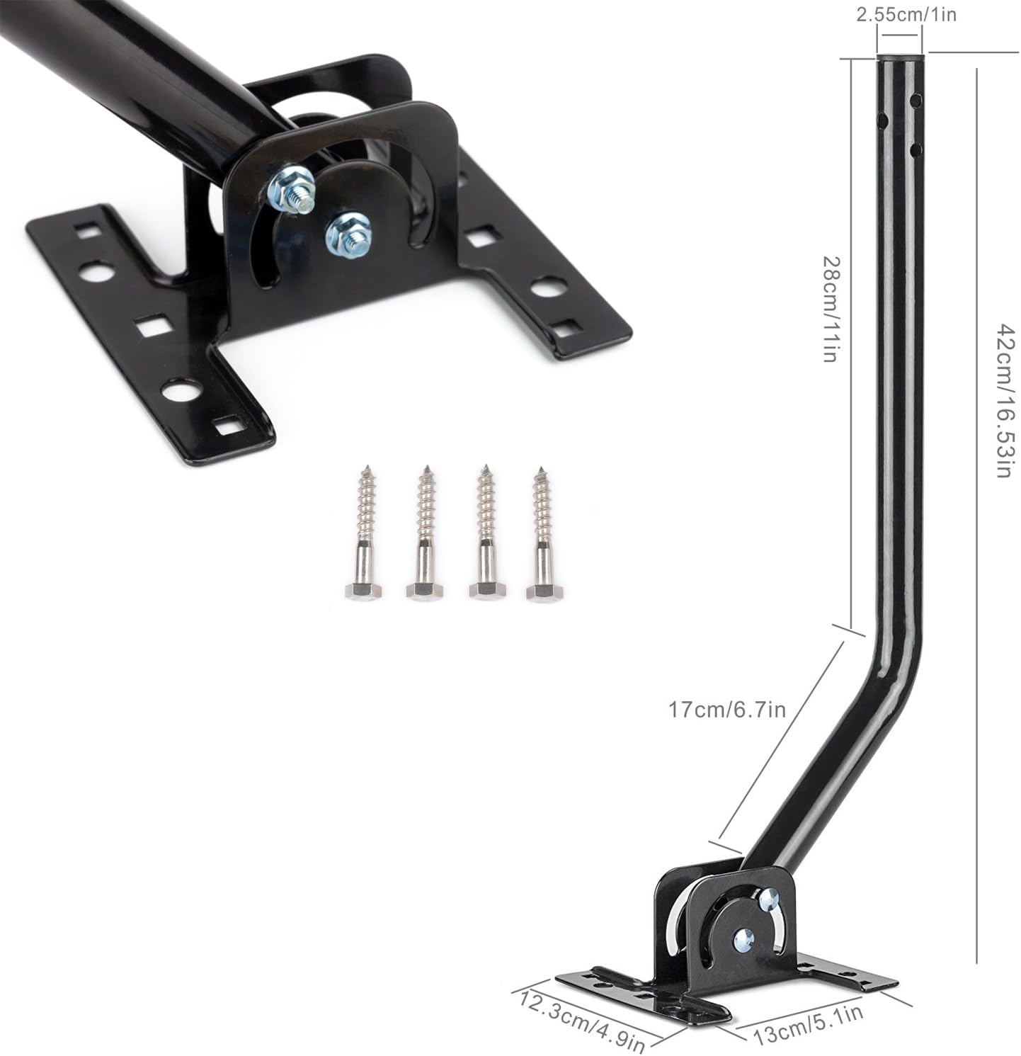 PBD Digital Outdoor TV Antenna, 150 Miles Range, 360° Rotating Directional Motor with Remote Control, Dual TV Support, Mounting Pole, 40FT RG6 Cable