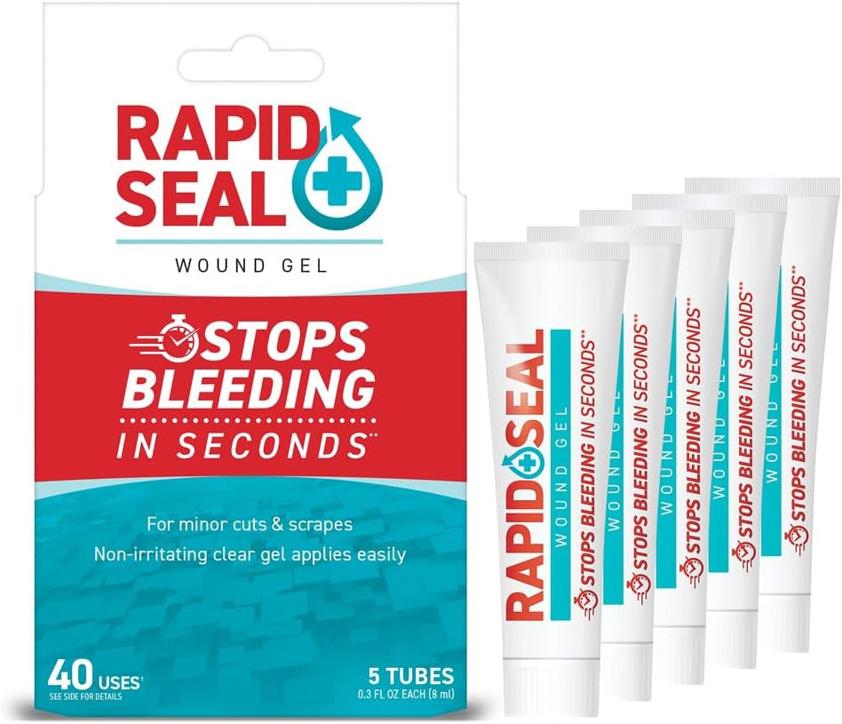Rapid-Seal Hemostatic Wound Gel, 2 Tube, Stops Bleeding in Seconds