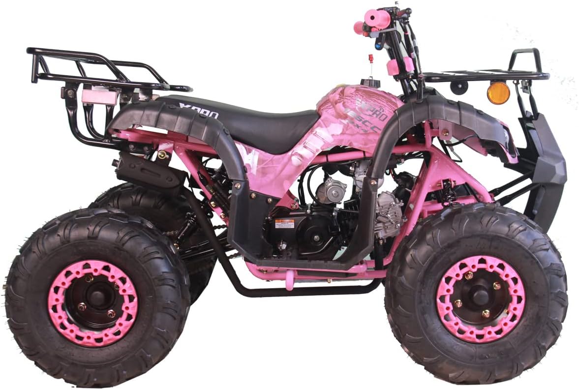 X-PRO 125cc ATV 4 Wheels Quad 125 ATV Quads with LED Lights, Big 19"/18" Tires!（Army Black）