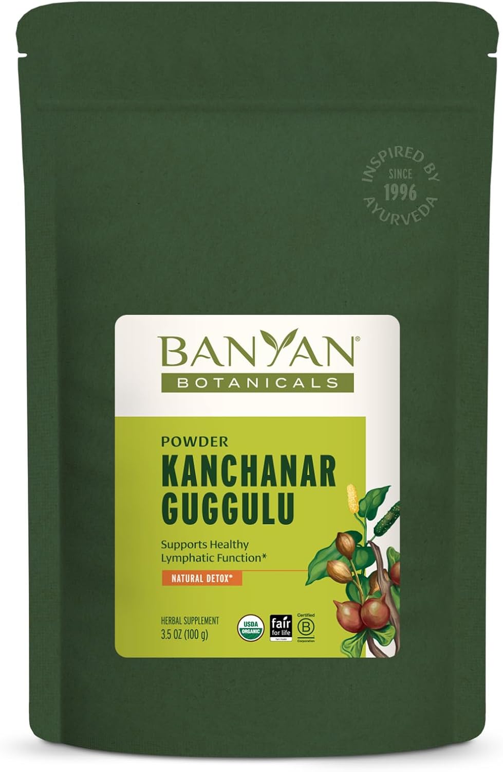 Banyan Botanicals Kanchanar Guggulu Powder – Organic Kanchanar Guggulu – Promotes Healthy Elimination of Natural Toxins* – 3.5oz – Non-GMO