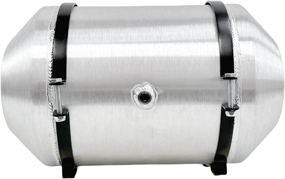 JSD 5 Gallons 10" x 16" Aluminum Spun Round Gas Tank End Fill 1/4" NPT Outlet- Off-road / Tractor Pull