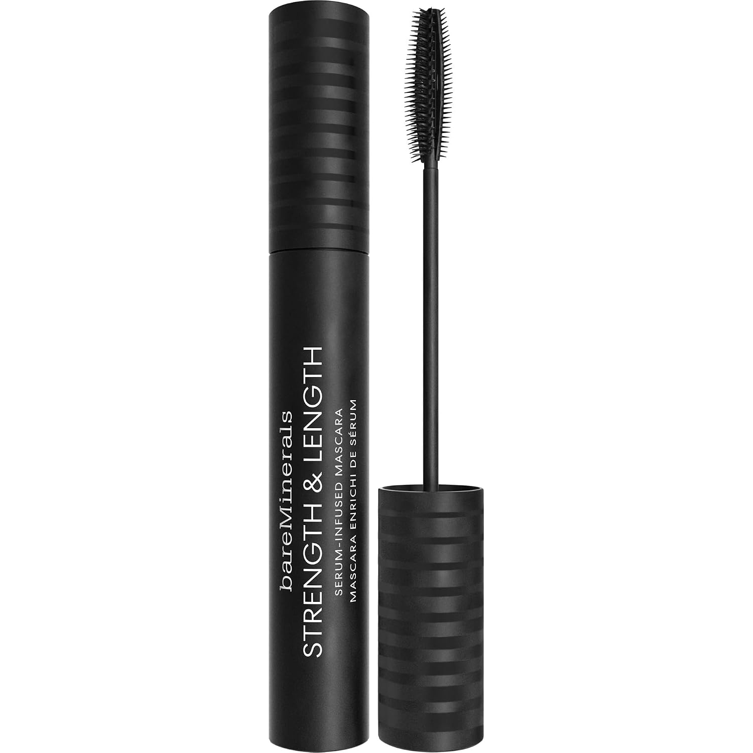 bareMinerals Strength & Length Serum-Infused Black Mascara with Plant-Based Lash Serum, Lengthens, Lifts & Defines for Healthier Lashes, Vegan