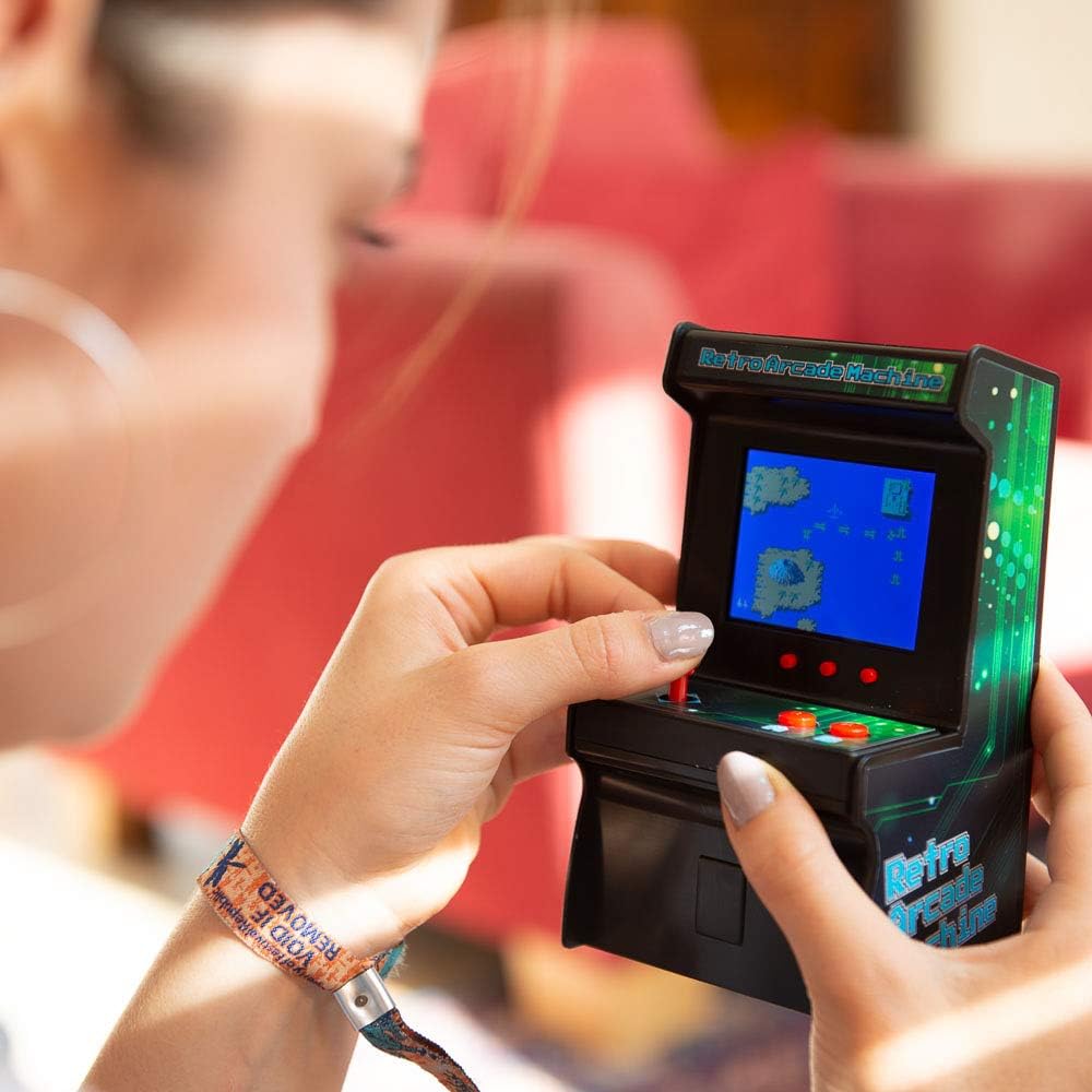 MINI Arcade Machine - 200 Built-in Games, Portable Desktop Gaming Console with Joystick & 2.8" Colour Screen & Sound - Retro Arcade Games for Kids
