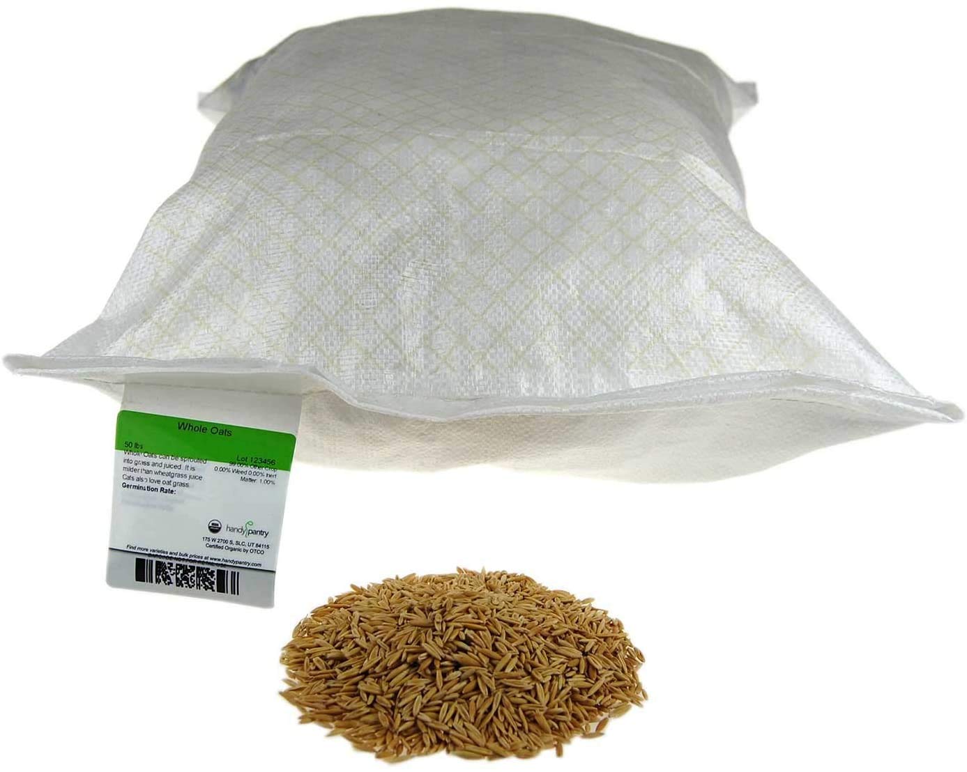 Handy Pantry 25 Lb Bulk Non-GMO Organic Whole Oat Groats (w/Husk) | Gluten Free Organic Whole Oats for Sprouts, Oat Berries, Oat Flour, Oat Rice