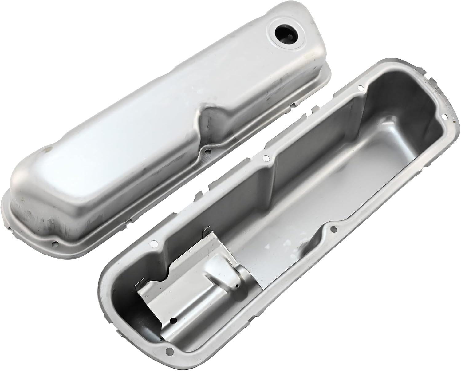 Steel Valve Covers Fits 1962–85 Ford SB 260‑289‑302‑351W – Smooth – 1 Hole – Raw Steel
